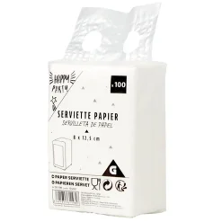 Serviette en papier uni blanc x100-Gifi Sale