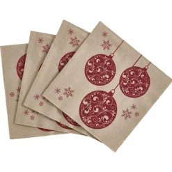 Serviette jetable beige et rouge x20-Gifi Best