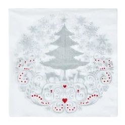 Serviette jetable motif sapin givré x20-Gifi Online