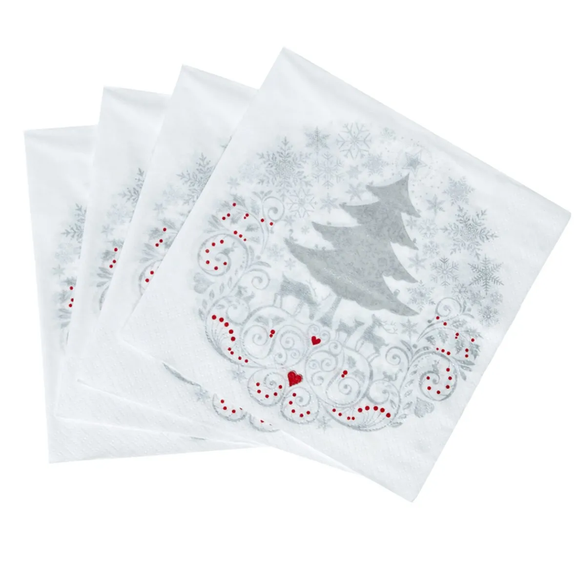 Serviette jetable motif sapin givré x20-Gifi Online