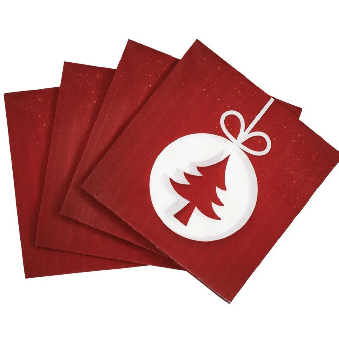 Serviette jetable motif sapin rouge et blanche x20-Gifi Sale