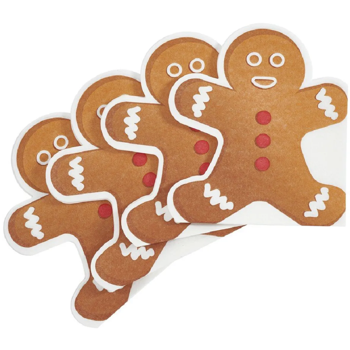 Serviette jetable motifs pain d’épices x12-Gifi Hot