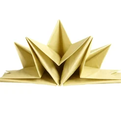 Serviette jetable pré pliée dorée x12-Gifi Online