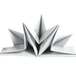 Serviette jetable pré pliée argentée x12-Gifi Online