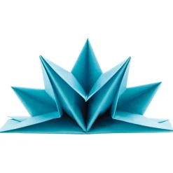 Serviette jetable pré pliée bleue turquoise x12-Gifi New