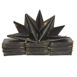 Serviette jetable pré pliée noire étoiles dorées x12-Gifi Clearance