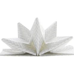 Serviette jetable pré pliée blanche chevrons argentés x12-Gifi Sale
