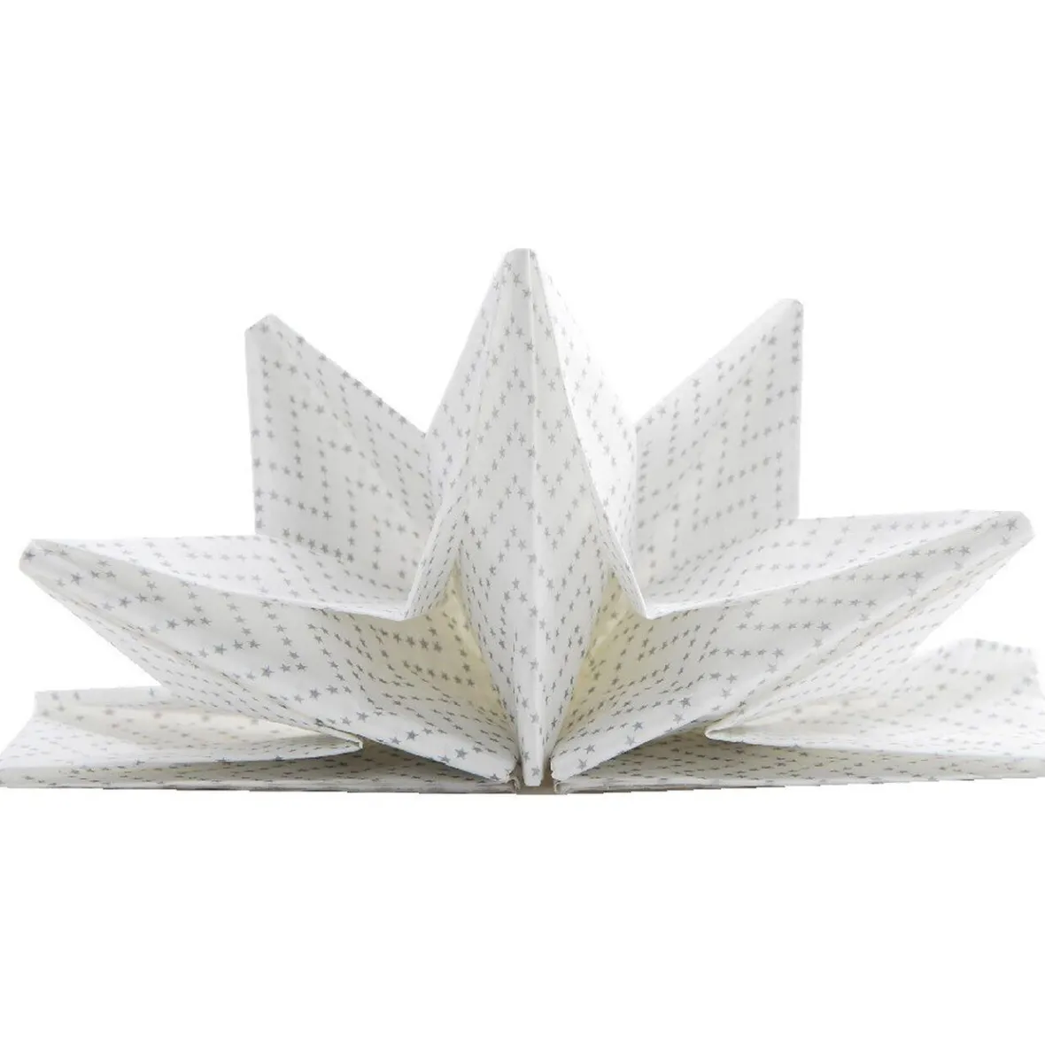 Serviette jetable pré pliée blanche chevrons argentés x12-Gifi Sale