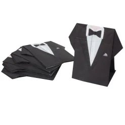 Serviette jetable pré pliée design costume de marié x10-Gifi