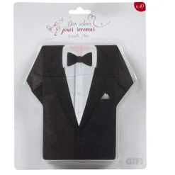 Serviette jetable pré pliée design costume de marié x10-Gifi