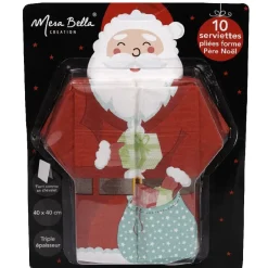 Serviette jetable pré pliée design père noël x10-Gifi