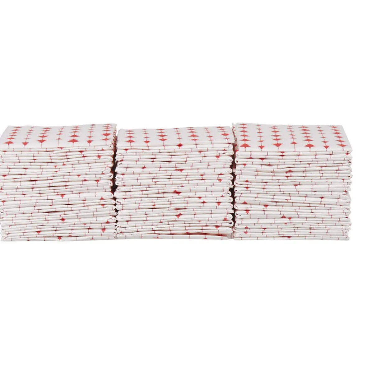 Serviette jetable pré pliée blanche sapins rouges x12-Gifi Discount