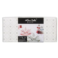 Serviette jetable pré pliée blanche étoiles argentées x12-Gifi New