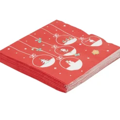 Serviette jetable rouge design suspensions de noël x20-Gifi Hot