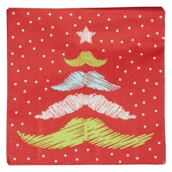 Serviette jetable rouge design arbre de noël x20-Gifi Discount