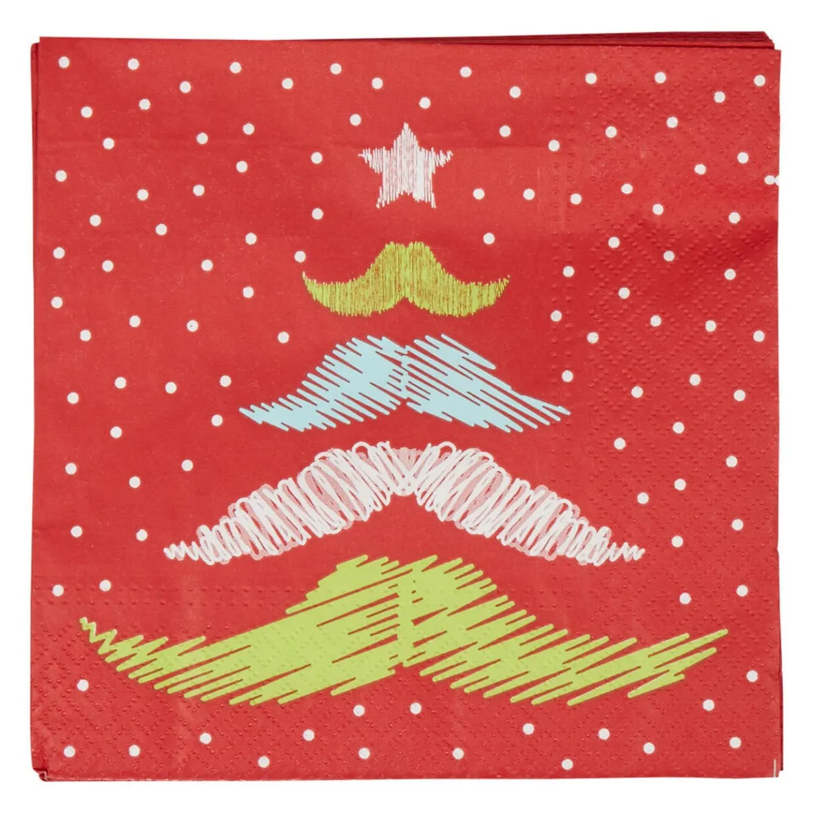 Serviette jetable rouge design arbre de noël x20-Gifi Discount