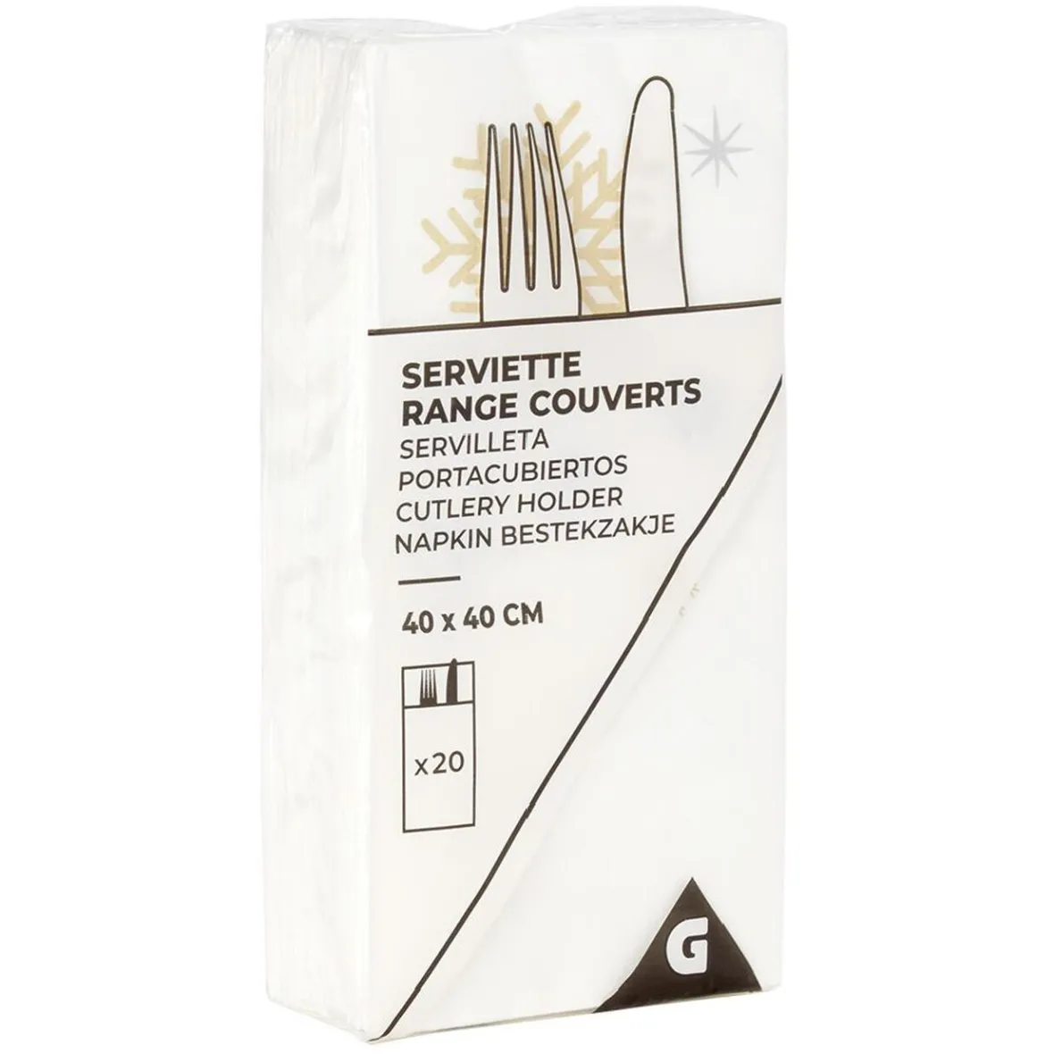 Serviette kangourou en papier motif flocon de neige x20-Gifi Sale