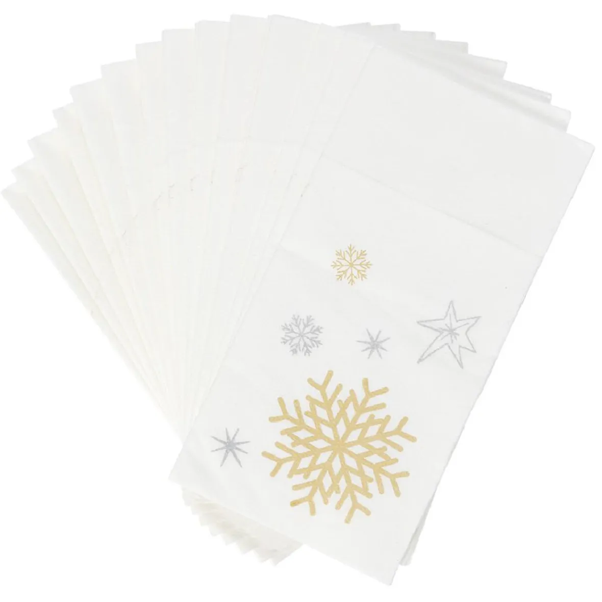 Serviette kangourou en papier motif flocon de neige x20-Gifi Sale