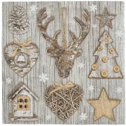 Serviette motif cerf beige x20-Gifi Outlet