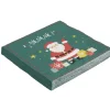 Serviette motif Père Noël verte x20-Gifi New