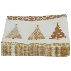 Serviette motif sapin de Noël en papier doré x20-Gifi New