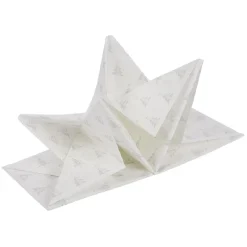 Serviette origami en papier motif sapin blanc argenté x12-Gifi New
