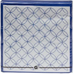 Serviette papier blanche motif rosace bleu x20-Gifi New