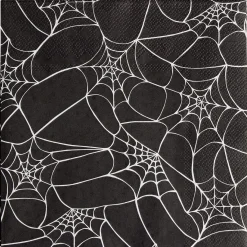 Serviette papier Halloween motif toile d'araignée noire et blanche 33x33cm x20-Gifi Hot