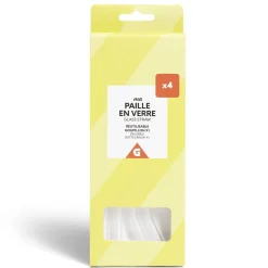 Set 4 pailles en verre avec écouvillon-Gifi Clearance