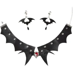Set collier et boucles d'oreilles gothique Halloween-Gifi Sale
