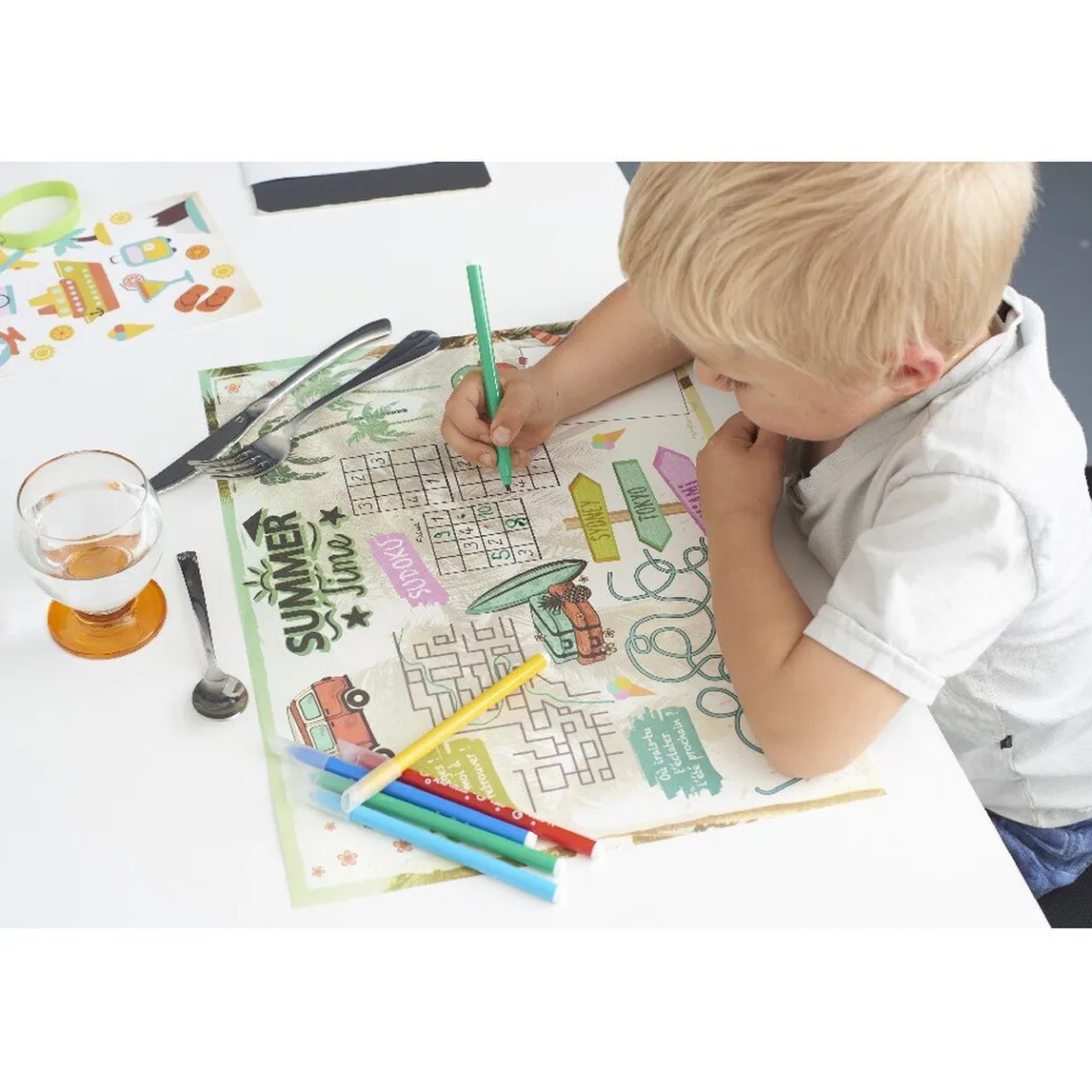 Set de table à colorier vacances x10-Gifi Sale