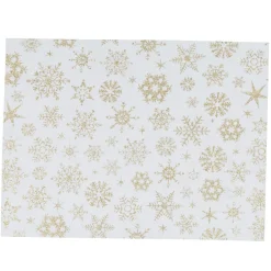 Set de table blanc design flocons dorés x8-Gifi Best