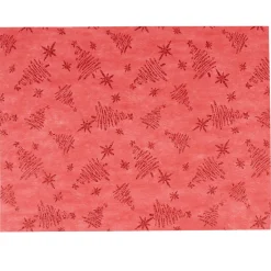 Set de table rouge design sapins rouges x8-Gifi Outlet