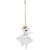Souris danseuse de Noël à suspendre blanche et dorée-Gifi