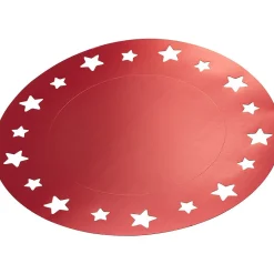 Sous-assiette rouge décor étoiles x4-Gifi Outlet