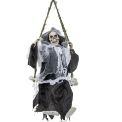 Squelette animé sur balançoire son et lumière-Gifi Best