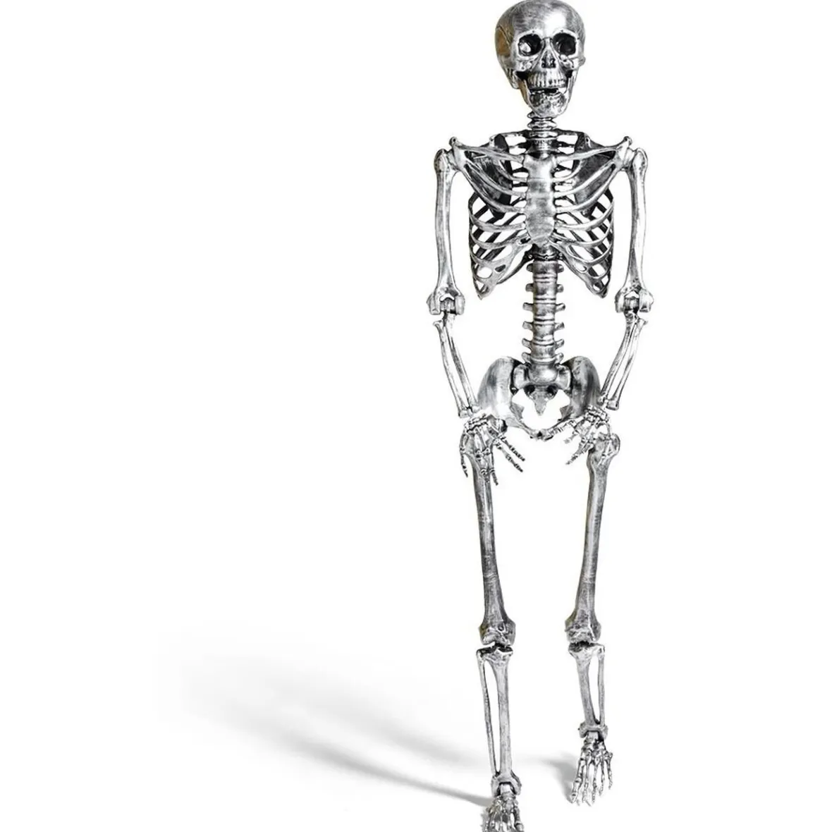 Squelette articulé Halloween H150cm plastique argenté-Gifi Clearance