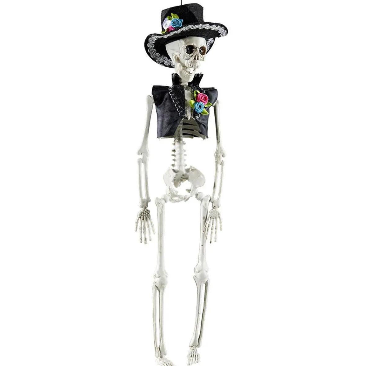 Squelette homme esprit mexicain Halloween à suspendre H40cm-Gifi Online