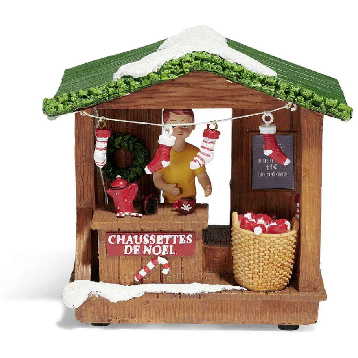 Stand de Noël lumineux chaussettes 5 LED blanc chaud en résine-Gifi Best