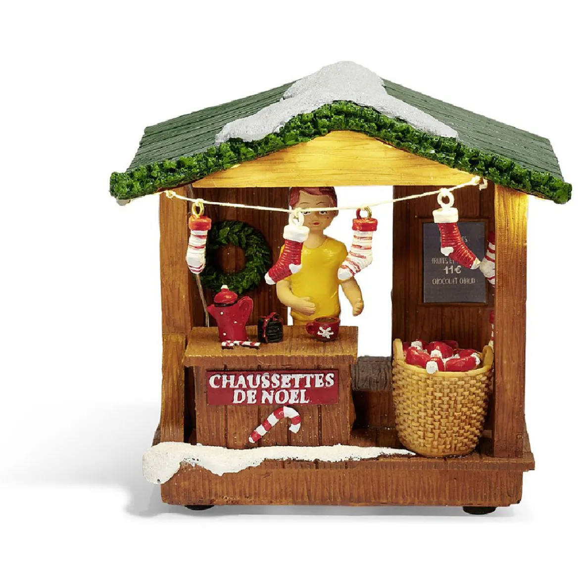 Stand de Noël lumineux chaussettes 5 LED blanc chaud en résine-Gifi Best