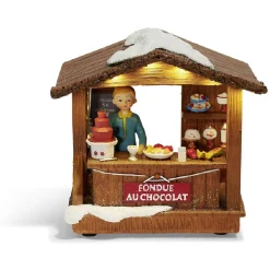 Stand de Noël lumineux fondue au chocolat 5 LED blanc chaud résine-Gifi Discount