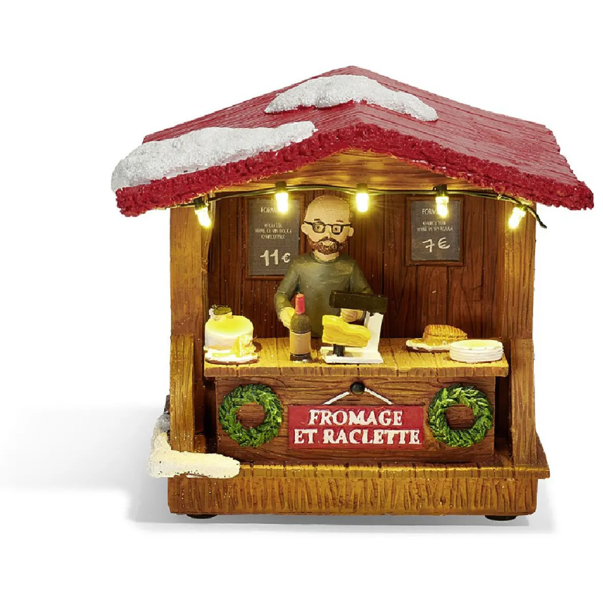 Stand de Noël lumineux fromage et raclette 5 LED banc chaud-Gifi Online