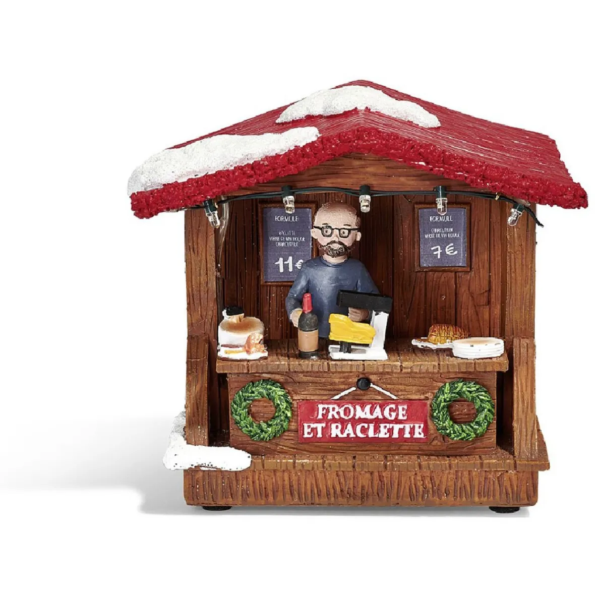 Stand de Noël lumineux fromage et raclette 5 LED banc chaud-Gifi Online