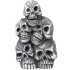 Statue de 5 crânes Halloween avec yeux lumineux-Gifi New