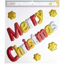 Sticker 3D fenêtre et mur Merry Christmas-Gifi Best