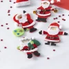 Sticker forme Père Noël en feutre rouge blanc x4-Gifi Discount