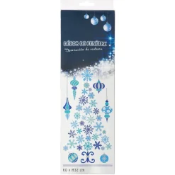 Sticker électrostatique sapin avec flocons et ornements-Gifi Discount