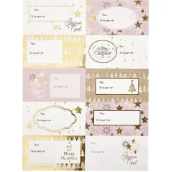 Sticker pour cadeau Noël doré x10-Gifi New