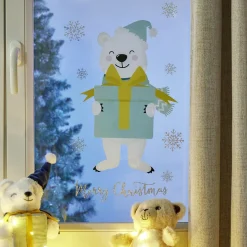 Sticker repositionnable motif ours de noël-Gifi