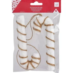 Sucre d'orge à suspendre blanc avec jute x2-Gifi New